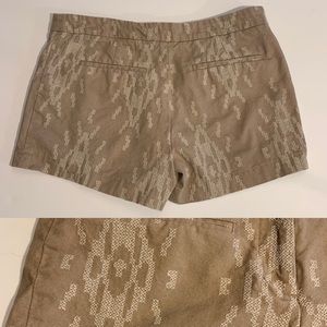 Tan Shorts Embroidered Navajo Print ABS Sz 4